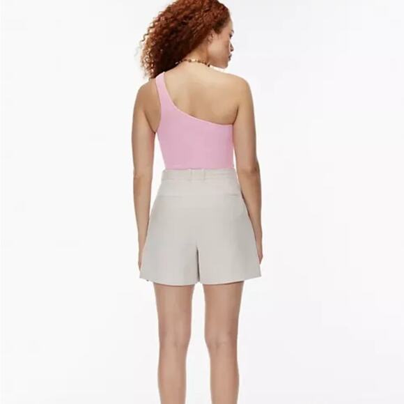 Aritzia Babaton Sculpt Knit One-Shoulder Ribbed Cropped Tank Daisy Pink - Picture 3 of 8